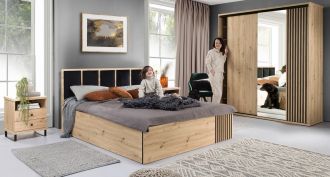 Sestava do ložnice II BARBUS dub artisan/černá Sestava do ložnice II BARBUS dub artisan/černá