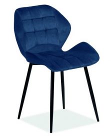 Jídelní čalouněná židle HULK VELVET granátově modrá/černá