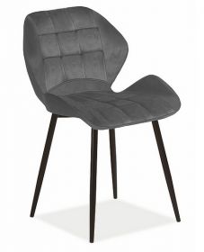Jídelní čalouněná židle HULK VELVET šedá/černá