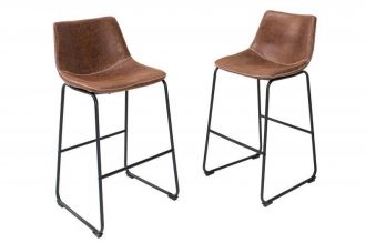 Barová židle DJANGO vintage hnědá mikrovlákno