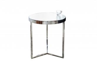 Odkládací stolek ART DECO 50 CM stříbrno-bílý