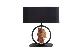 Stolní lampa ELEMENTS 58 CM černá masiv akácie