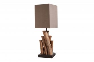 Stolní lampa PURE NATUR 45 CM hnědá masiv železné dřevo