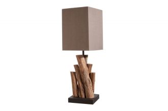 Stolní lampa PURE NATUR 45 CM hnědá masiv železné dřevo