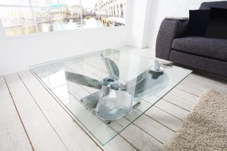 Konferenční stolek OCEAN 85 CM stříbrný