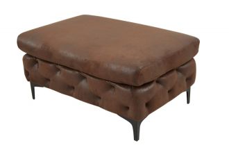 Taburet MODERN BAROCCO XL 90 CM antik hnědý mikrovlákno