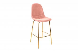 Barová židle SCANDINAVIA tmavě růžová samet