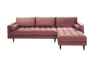 Sedací souprava COZY VELVET II 260 CM tmavě růžová samet