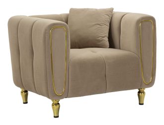 Křeslo ALMA 97 CM šedé/zlaté