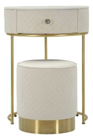 Toaletní stolek SHARON 70 CM krémový/zlatý