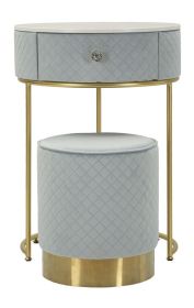 Toaletní stolek SHARON 70 CM nebesky modrý/zlatý