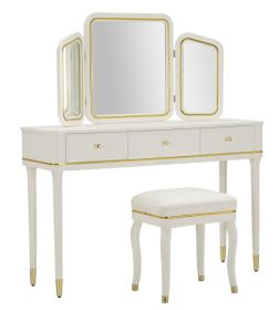 Toaletní stolek CAMILLE 120 CM bílý/zlatý Toaletní stolek CAMILLE 120 CM bílý/zlatý