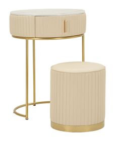Toaletní stolek POK 70 CM krémový/zlatý Toaletní stolek POK 70 CM krémový/zlatý