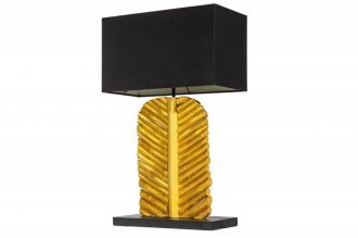 Stolní lampa LEAF 63 CM černo-zlatá masiv longanské dřevo