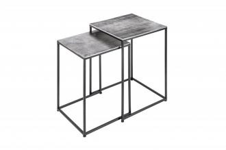 2SET konferenční stolek ELEMENTS stříbrno-černý