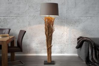 Stojací lampa EUPHORIA 175 CM hnědá naplavené dříví