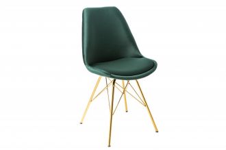 Jídelní židle SCANDINAVIA RETRO tmavě zelená / zlatá