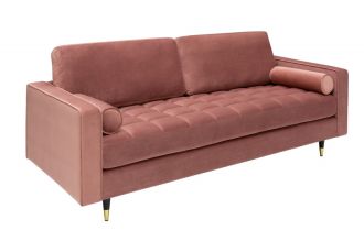 Luxusní pohovka COZY VELVET 220 CM tmavě růžová samet