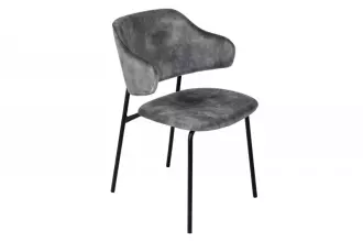 Jídelní židle TRACY tmavě šedá/černá samet