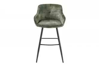 2SET Barová židle EUPHORIA 100 CM šedozelená samet