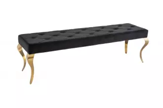 Lavice MODERN BAROCCO GOLD 170 CM černá samet