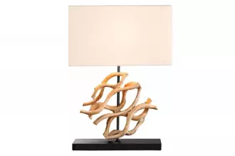 Stolní lampa WAVE 60 CM bílá masiv teak