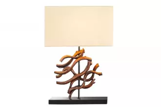 Stolní lampa WAVE 60 CM béžová masiv teak