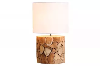 Stolní lampa PURE NATUR 45 CM bílá masiv železné dřevo