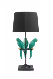 Stolní lampa WILDLIFE PARROT 75 CM černá tyrkysová