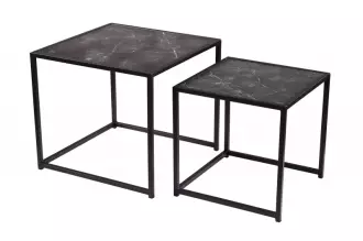 2SET konferenční stolek SLIM LINE 50 CM vzhled antracitový mramor