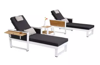 Set zahradních lehátek YORK WHITE BLACK