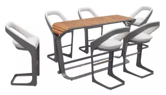 Zahradní barová souprava ONDA WHITE GREY