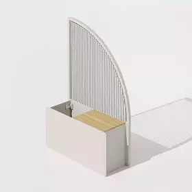 Zahradní modulární květináč s obloukovou podpěrou a teakovým detailem LILIA RIGHT HIGH