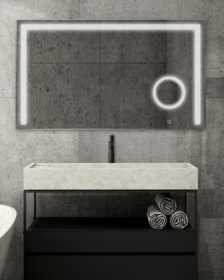 Zrcadlo Starlight 120x70 CM s LED podsvícením, kosmetickým zrcátkem a senzorem