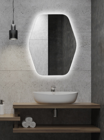 Zrcadlo AMBIENTE SAPHIR 60x80 CM s LED podsvícením po celém obvodu Zrcadlo AMBIENTE SAPHIR 60x80 CM s LED podsvícením po celém obvodu