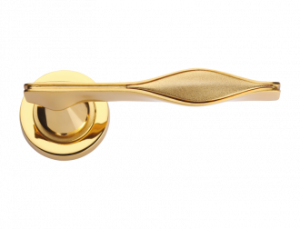 luxusní rozetová klika CURL GOLD s potahem 24 kt zlata