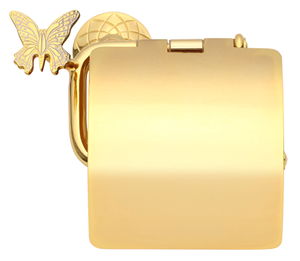 luxusní držák na toaletní papír PAPILLON GOLD s potahem 24 kt zlata