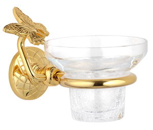 luxusní miska na mýdlo PAPILLON GOLD s potahem 24 kt zlata