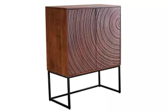 Vysoká komoda ORBIT 3D hnědá masiv mango