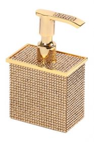 luxusní dávkovač mýdla ROSA SWAROVSKI GOLD s potahem 24 kt zlata, krystaly