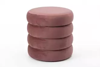 Taburet s ÚP VOQUE 40 CM růžový samet