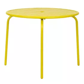 Zahradní jídelní stůl MENTE žlutý o95 cm