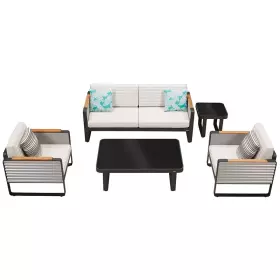 Zahradní 4 místná sedací souprava AIRPORT II BLACK WHITE