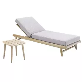 Zahradní lehátko LEO WHITE s odkládacím stolkem