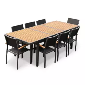 Zahradní 8 místná rozkládací jídelní souprava HECK BLACK