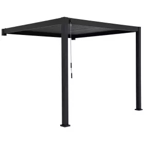 Zahradní stínění ke zdi REFLECT černé 3x3m - sloupy 11 cm