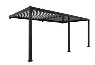 Zahradní stínění ke zdi REFLECT černé 3x6m - sloupy 11 cm
