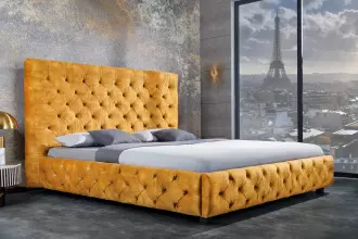 Postel CHESTERFIELD LUX 180x200 CM tmavě žlutá samet