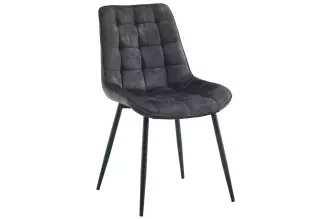 2SET jídelní židle ROADSTAR tmavě šedá/černá samet