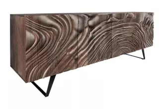 Komoda FLUID II 3D 175 CM tmavě hnědá masiv mango Komoda FLUID II 3D 175 CM tmavě hnědá masiv mango